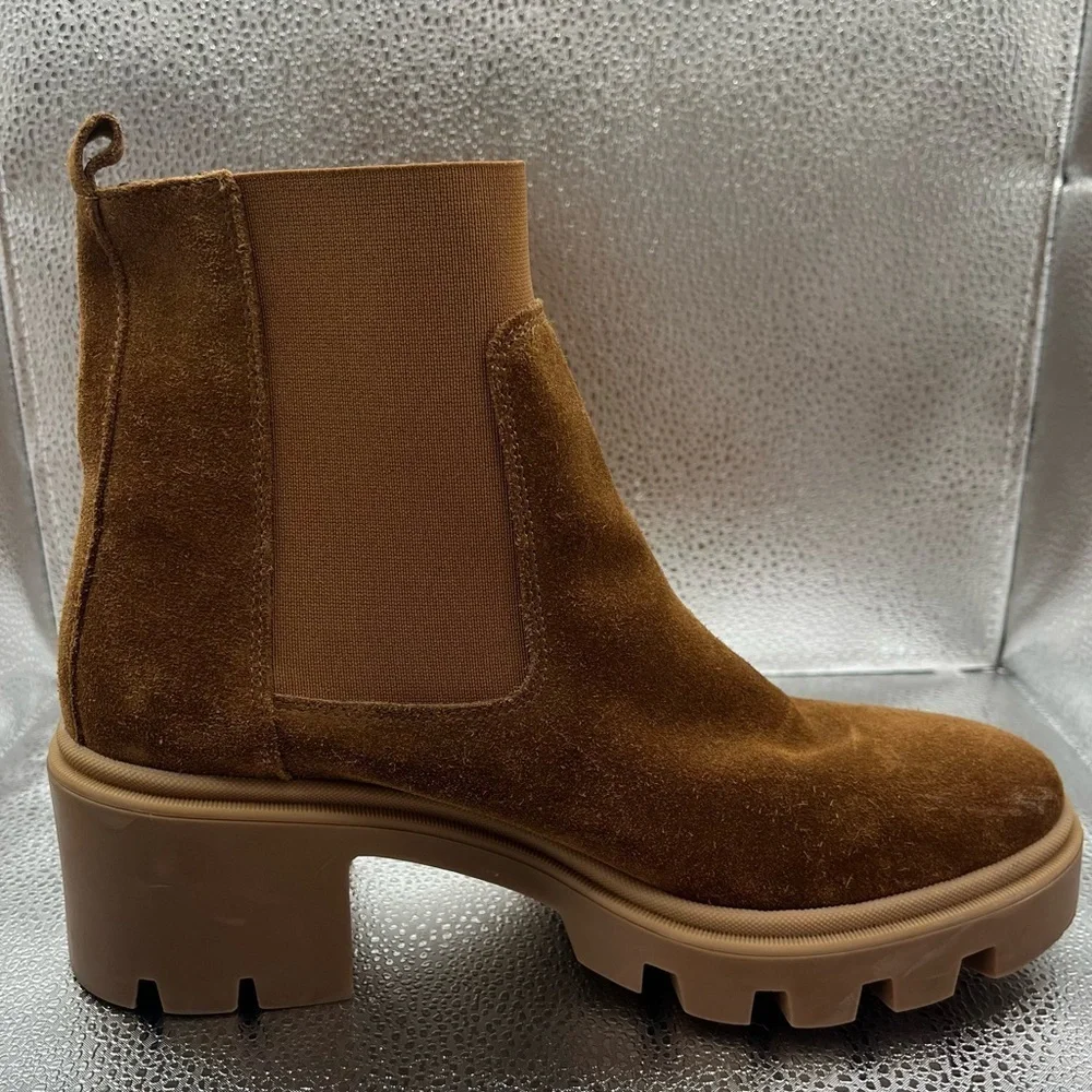 Antonio de Faria Women's Tara Brown Leather Suede Chelsea Boot Sz 9